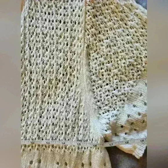 White House Black Market Linen Cardigan Cut Out Knit Cardigan Sweater - Picture 6 of 6